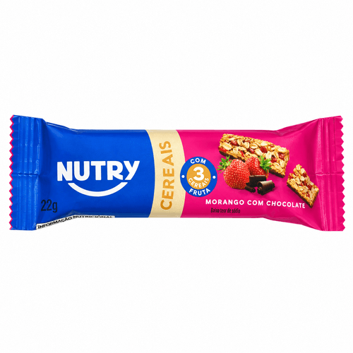 Barra de cereal Morango com chocolate de 22g - NUTRY