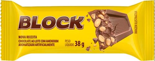 Chocolate Block ao leite com amendoim com 38g - Arcor