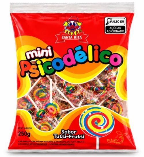 Pirulito Psicodélico sabor Tutti-frutti com 250g - Santa Rita