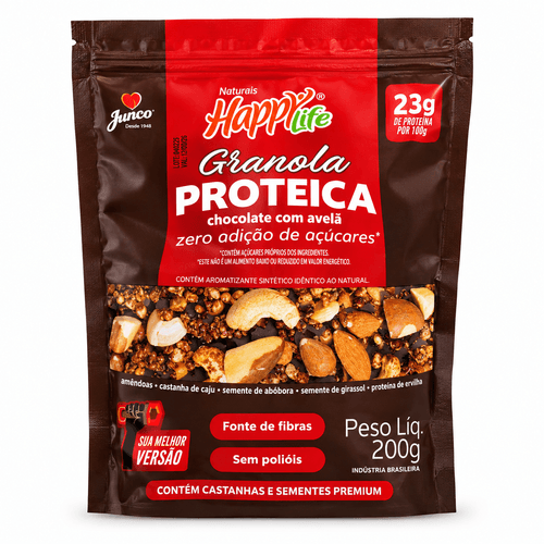 Granola Proteica Com Chocolate e Avelã 200G - Junco